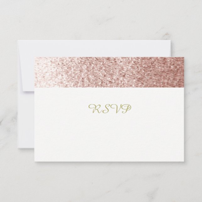 Cartons Réponse Parties scintillant rose Gold Faux (Devant)