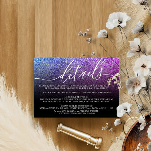 Cartons Réponse Parties scintillant Rose Mariage Turquoise Détails