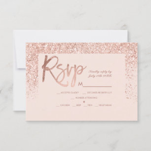 Cartons Réponse parties scintillant rose or chic rose rousse rose