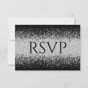 Cartons Réponse Parties scintillant Sliver sur Pure Black