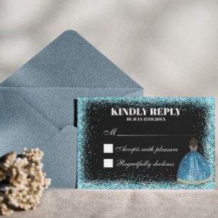 Cartons Réponse Parties scintillant turquoise enchanteresse Prince
