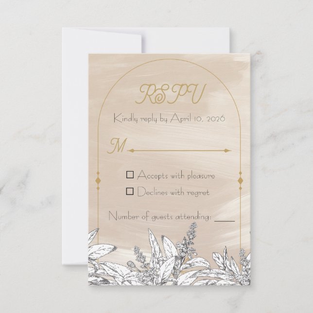 Cartons Réponse Pastel Pink Wedding RSPV Card (Devant)