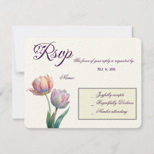 Cartons Réponse Pastel Tulip Mariage Suite Typographie élégante
