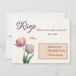 Cartons Réponse Pastel Tulip Mariage Suite Typographie élégante