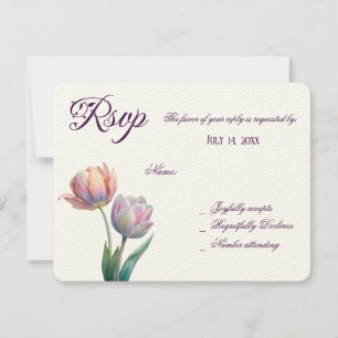 Cartons Réponse Pastel Tulip Mariage Suite Typographie élégante