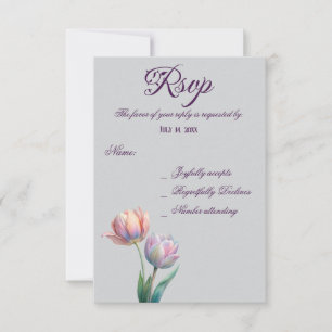 Cartons Réponse Pastel Tulip Mariage Suite Typographie élégante