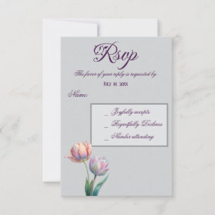 Cartons Réponse Pastel Tulip Mariage Suite Typographie élégante