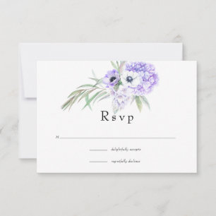 Cartons Réponse Pastel Violet Floral Mariage