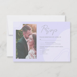 Cartons Réponse Pastel Violet Mariage Blob Card Lignes fines Edita
