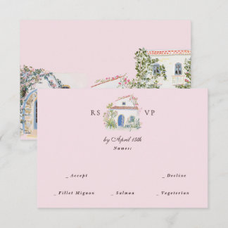 Cartons Réponse Pastel Watercolor Mediterranean Italian Wedding 