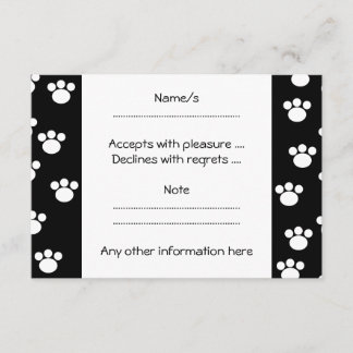 Cartons Réponse Patters de Black and White Animal Paw.