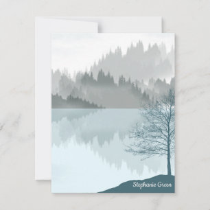 Cartons Réponse Paysage personnalisé Réflexion Lac Arbres Vert