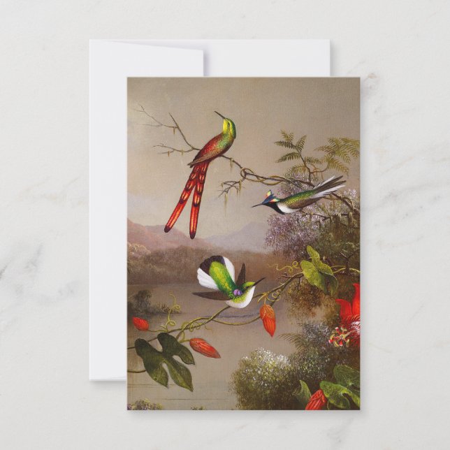 Cartons Réponse Paysage tropical avec dix colibris (Devant)