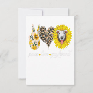 Cartons Réponse Peace Love Greyhound Dog