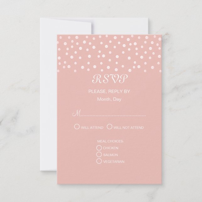 Cartons Réponse Perles sur mariage en or rose (Devant)