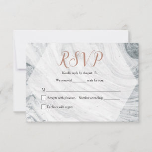 Cartons Réponse Personnalisé, Mariage, Marbre RSVP, Chic