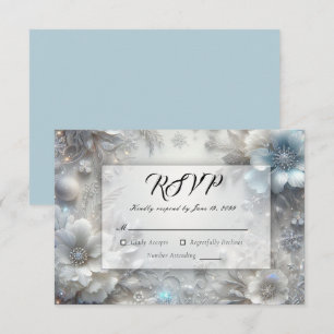 Cartons Réponse Pétales enneigés dans une robe de mariée gelée