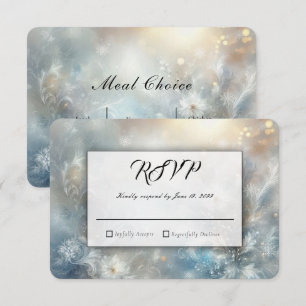 Cartons Réponse Pétales Gelés dans la Brume Dorée d'Hiver Mariage