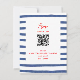 Cartons Réponse Phare rayé rouge bleu mariage côte est