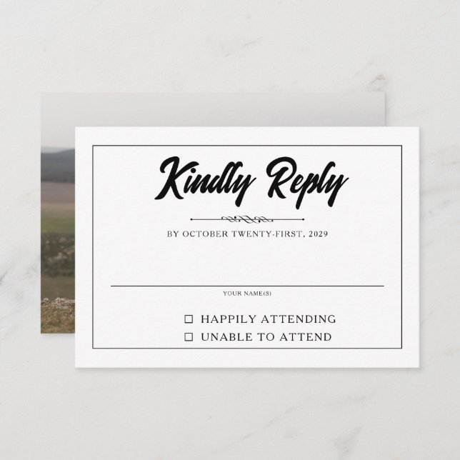 Cartons Réponse Photo décontractée (Devant / Derrière)