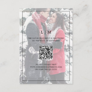 Cartons Réponse Photo simple en noir et blanc Mariage de code QR