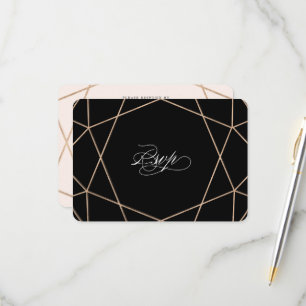 Cartons Réponse Pierre de diamant ronde géométrique Mariage élégan