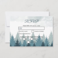 Pine Arbre Aquarelle Forêt Mariage rustique