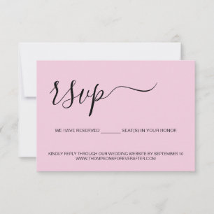 Cartons Réponse Pink Script minimal Réservé Mariage site Web