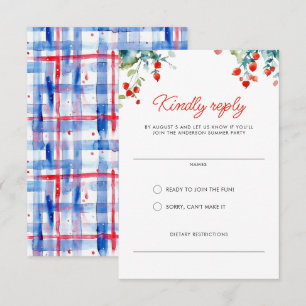 Cartons Réponse Pique-nique été Rouge Blanc Bleu Famille Réunion