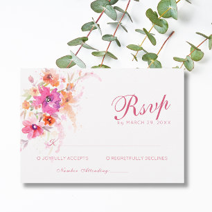 Cartons Réponse Pivoine Fleur Sauvage Pastel Mariage Anémones