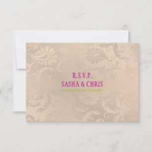 Cartons Réponse PixDezines carré pavo rsvp/champagne rose