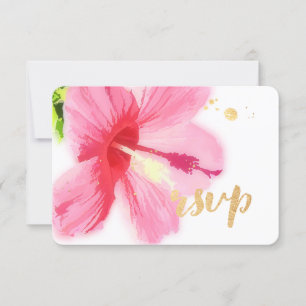 Cartons Réponse PixDezines hibiscus/floral/rsvp
