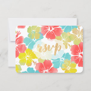 Cartons Réponse PixDezines hibiscus/floral/rsvp
