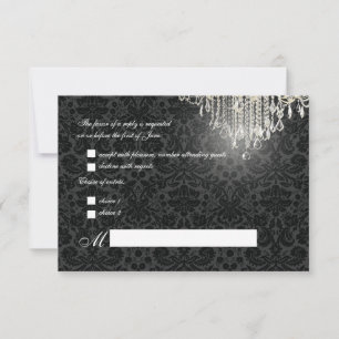 Cartons Réponse PixDezines lustre en cristal rsvp+Desiree Damask