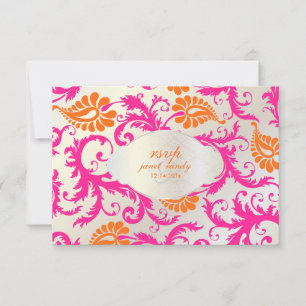 Cartons Réponse PixDezines pavo damask/tangerine+rose