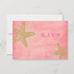 Cartons Réponse PixDezines RSVP, ÉTOILE DE MER ROSE pour 5x7