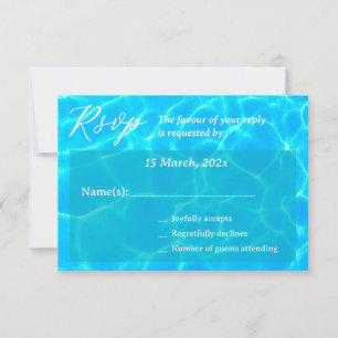 Cartons Réponse Plage à l'eau bleue & thème océanique pour mariage