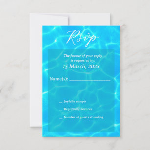 Cartons Réponse Plage à l'eau bleue & thème océanique pour mariage