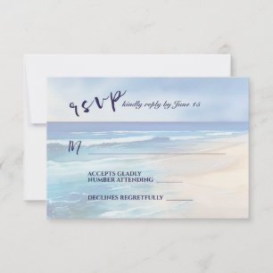 Cartons Réponse Plage tendance Watercolor Ocean Mariage