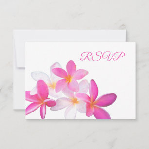 Cartons Réponse Plage tropicale Plumeria rose Réception florale RS