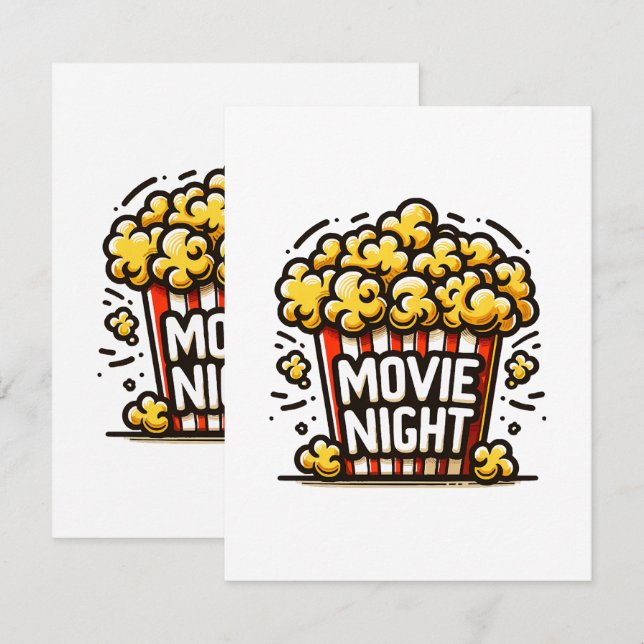 Cartons Réponse Plaisir de soirée cinéma Popcorn ludique (Devant / Derrière)