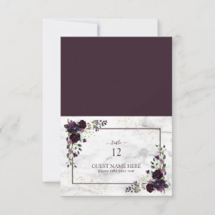 Cartons Réponse Plum Purple Gold Floral Place Card