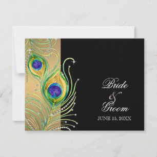 Cartons Réponse Plumes de paon moderne Faux Jewel Scroll Swirl