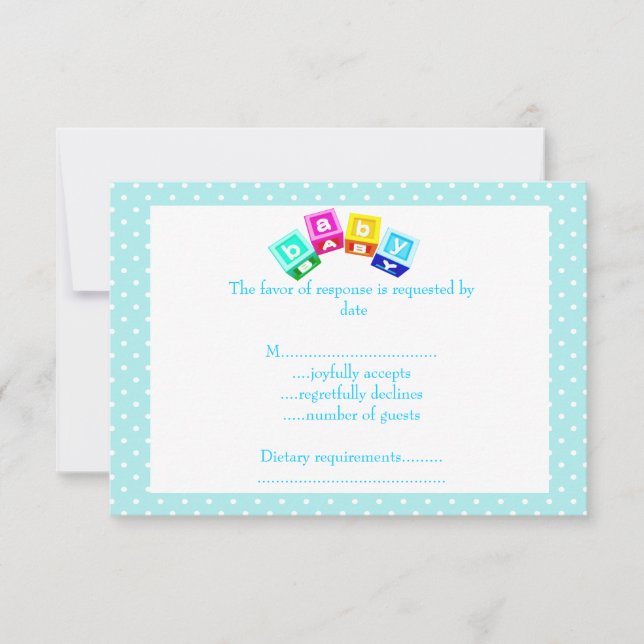 Cartons Réponse pois bleu bébé (Devant)