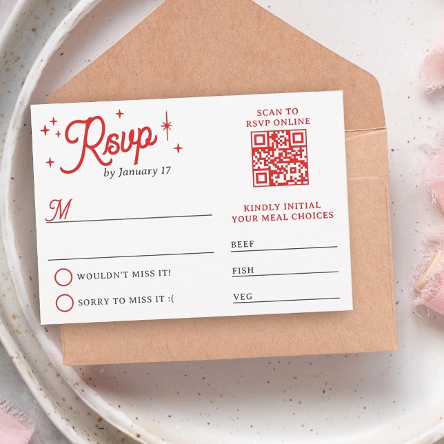 Cartons Réponse Poker Suites Code QR Mariage Amour Chanceux Rouge (Créateur téléchargé)