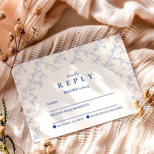 Cartons Réponse Porcelaine Classique Bleue Fête de Remise des Dipl (Créateur téléchargé)