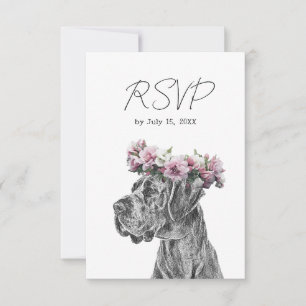 Cartons Réponse Portrait de chien Mariage noir et blanc