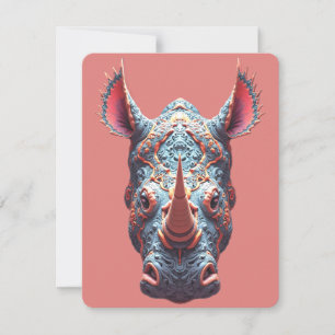 Cartons Réponse Portrait Orné de Rhino - Masque d'Esprit Psychédél