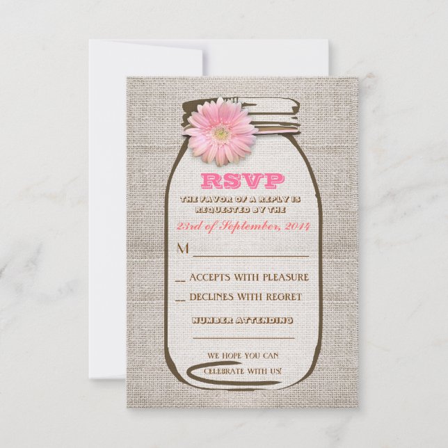 Cartons Réponse Pot de fleurs en toile de jute rustique avec gérbe (Devant)