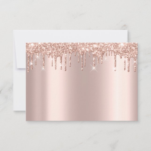 Cartons Réponse Poudre de Rose Gold Blush Paillettes (Devant)